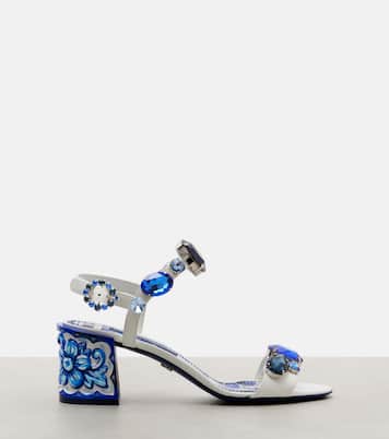 Majolica embellished leather sandals | Dolce&Gabbana