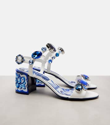 Majolica embellished leather sandals | Dolce&Gabbana