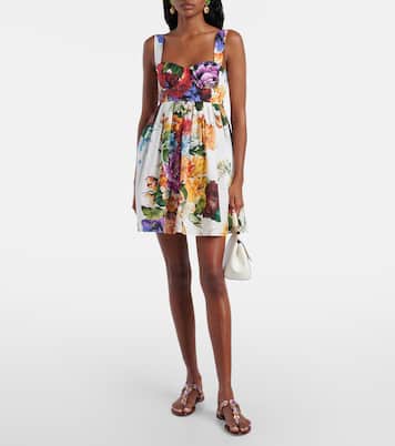 Majolica leather-trimmed satin thong sandals | Dolce&Gabbana