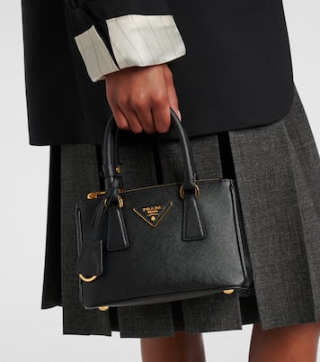 Galleria Saffiano Mini leather tote bag | Prada