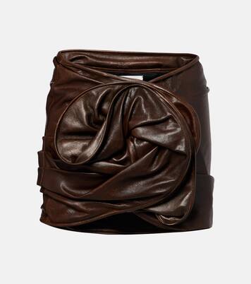 Minifalda de piel fruncida | Magda Butrym