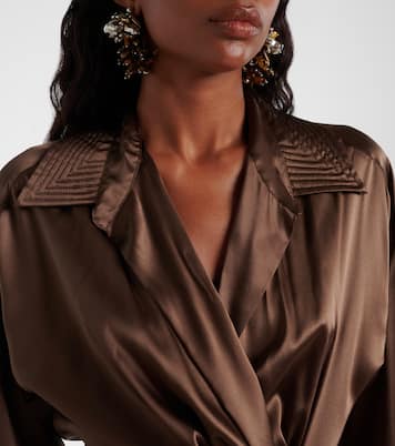 Draped silk-blend shirt | Dries Van Noten