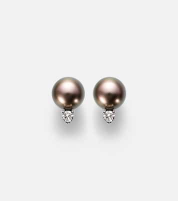 Boucles d’oreilles en or blanc 18 ct, perles et diamants | Mikimoto