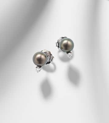 Boucles d’oreilles en or blanc 18 ct, perles et diamants | Mikimoto