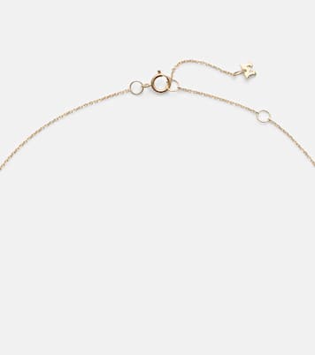 14kt gold pendant necklace with pearl and diamond | Mateo