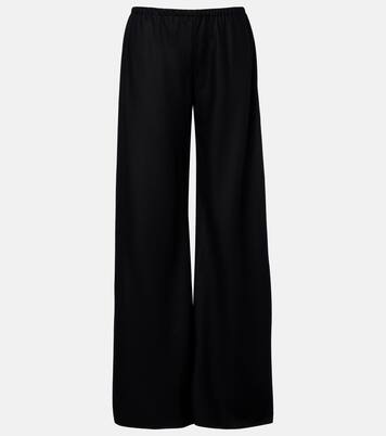 Gala virgin wool flannel wide-leg pants | The Row