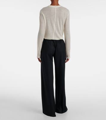 Gala virgin wool flannel wide-leg pants | The Row