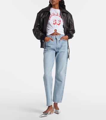 Printed cropped cotton-blend T-shirt  | Rabanne