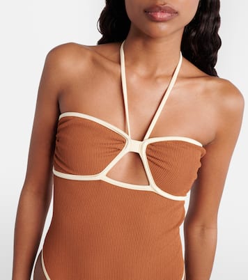 Cutout halterneck swimsuit | Johanna Ortiz
