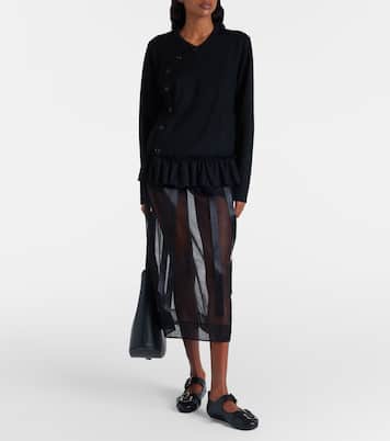Ruffled wool top | Noir Kei Ninomiya