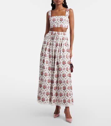 Floral cotton crop top | Dolce&Gabbana