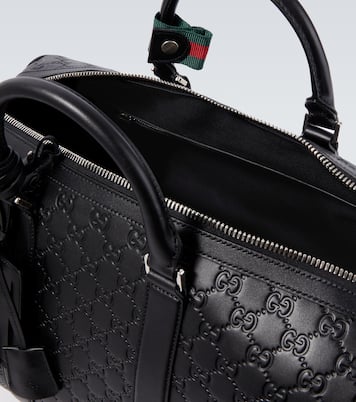 GG Emblem Medium leather duffel bag | Gucci