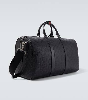 GG Emblem Medium leather duffel bag | Gucci