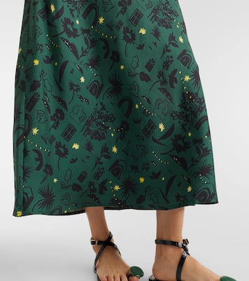 Valencia printed silk charmeuse maxi dress | Asceno