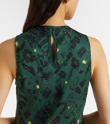 Valencia printed silk charmeuse maxi dress | Asceno