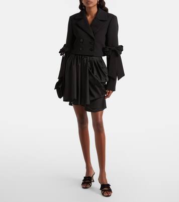 Double-breasted cropped blazer | Ganni