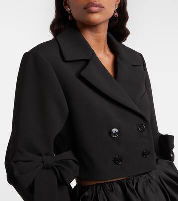 Double-breasted cropped blazer | Ganni