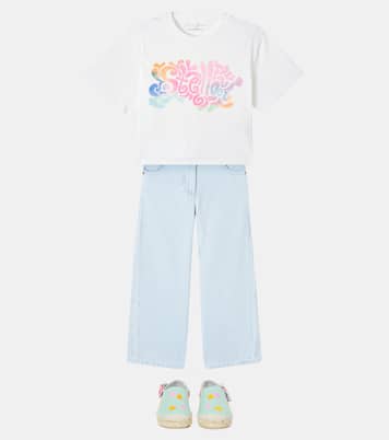 T-shirt in jersey di cotone con logo | Stella McCartney Kids