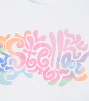 T-shirt in jersey di cotone con logo | Stella McCartney Kids