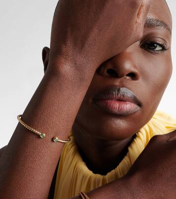 Bracciale Cablespira® Flex Micro in oro 18kt con smeraldi | David Yurman