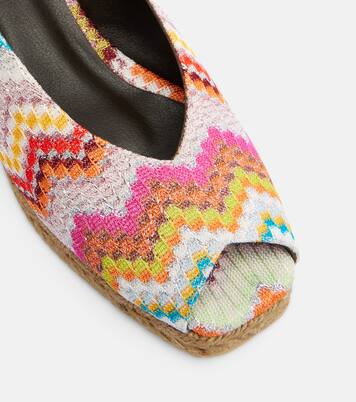 Joy 30 Zigzag lamé espadrille wedges | Missoni