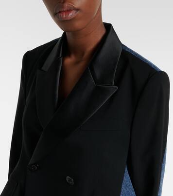 Chaqueta cruzada de denim y lana | Sacai