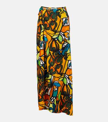 Printed draped silk maxi skirt | Christopher Esber