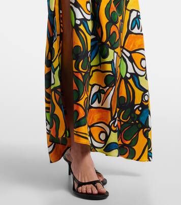 Printed draped silk maxi skirt | Christopher Esber