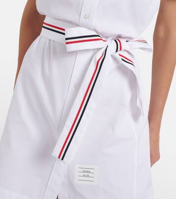 Belted cotton poplin shirt dress | Thom Browne