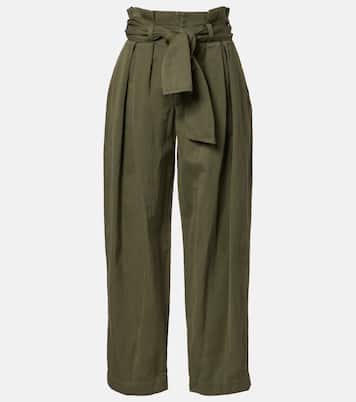 Cotton and linen twill tapered pants | Balmain