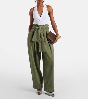 Cotton and linen twill tapered pants | Balmain