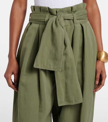 Cotton and linen twill tapered pants | Balmain