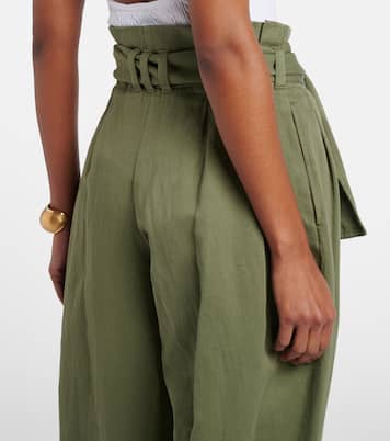 Cotton and linen twill tapered pants | Balmain