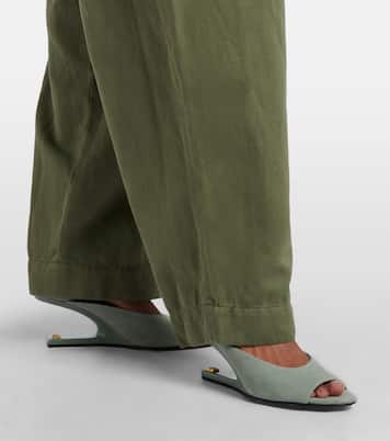 Cotton and linen twill tapered pants | Balmain