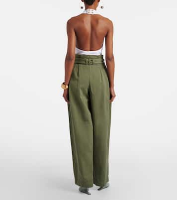 Cotton and linen twill tapered pants | Balmain