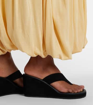 Charys suede wedge thong sandals | Ancient Greek Sandals