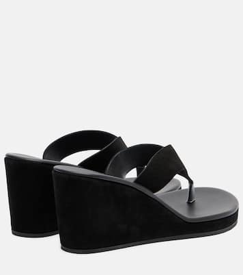 Charys suede wedge thong sandals | Ancient Greek Sandals