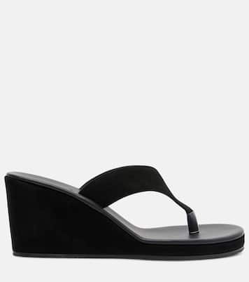 Charys suede wedge thong sandals | Ancient Greek Sandals