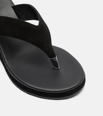 Charys suede wedge thong sandals | Ancient Greek Sandals