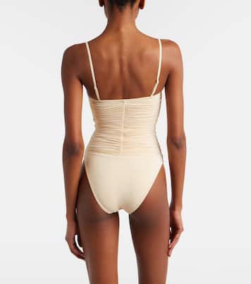 Como bow-detail draped swimsuit | Zimmermann
