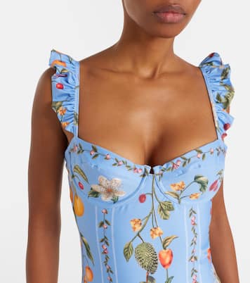 Ajonjoli印花荷叶边连体泳衣 | Agua by Agua Bendita