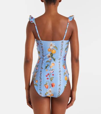 Ajonjoli印花荷叶边连体泳衣 | Agua by Agua Bendita