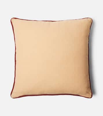 Embroidered cotton velvet cushion | Les-Ottomans