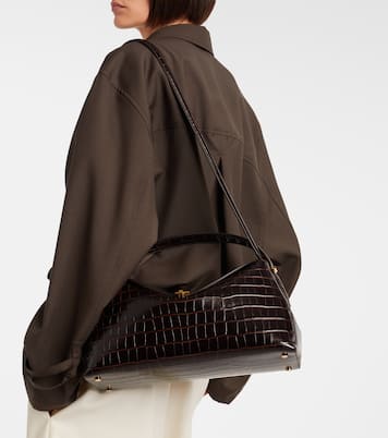 T-Lock croc-effect leather tote bag | Toteme