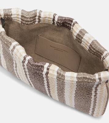Mellow Small striped crossbody bag | Brunello Cucinelli