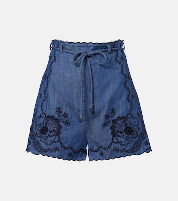 Aster embroidered denim shorts | Zimmermann