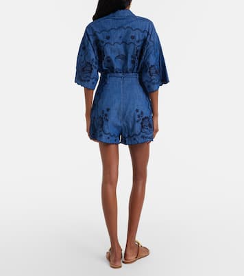 Aster embroidered denim shorts | Zimmermann