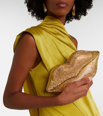 Lips Small crystal-embellished clutch | Judith Leiber Couture