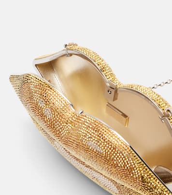 Lips Small crystal-embellished clutch | Judith Leiber Couture
