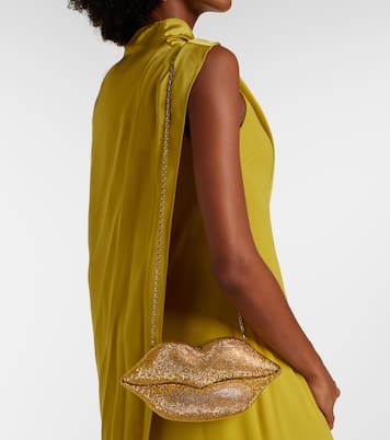 Lips Small crystal-embellished clutch | Judith Leiber Couture